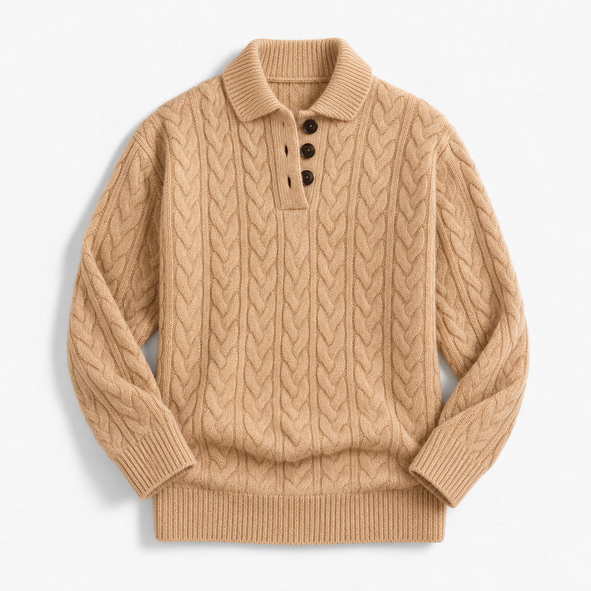 Maeve Soft Cable-Knit Stand Collar Sweater | Emory & Blanc
