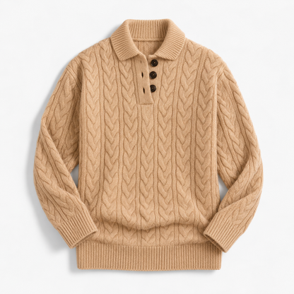 Maeve Soft Cable-Knit Stand Collar Sweater | Emory & Blanc