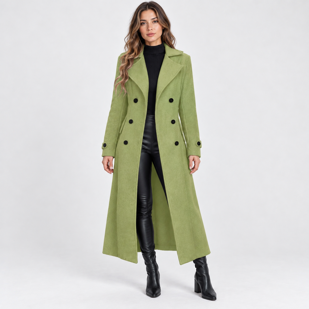 Marcelle Comfort Double-Breasted Long Coat | Emory & Blanc