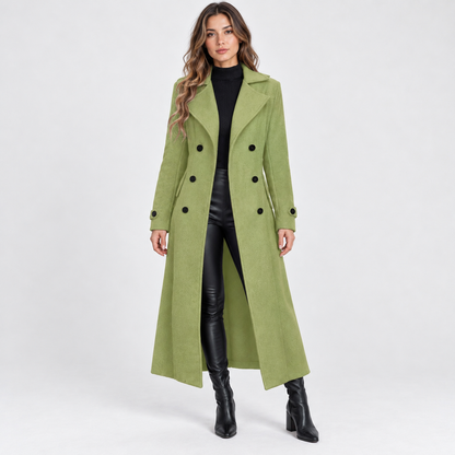 Marcelle Comfort Double-Breasted Long Coat | Emory & Blanc