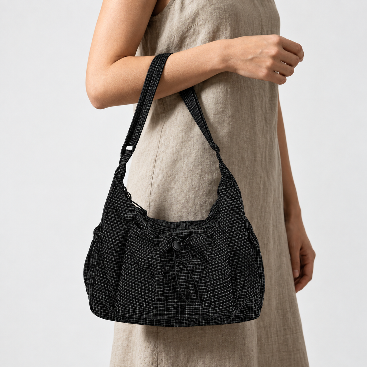 Maren Grid Shoulder Bag | Emory & Blanc