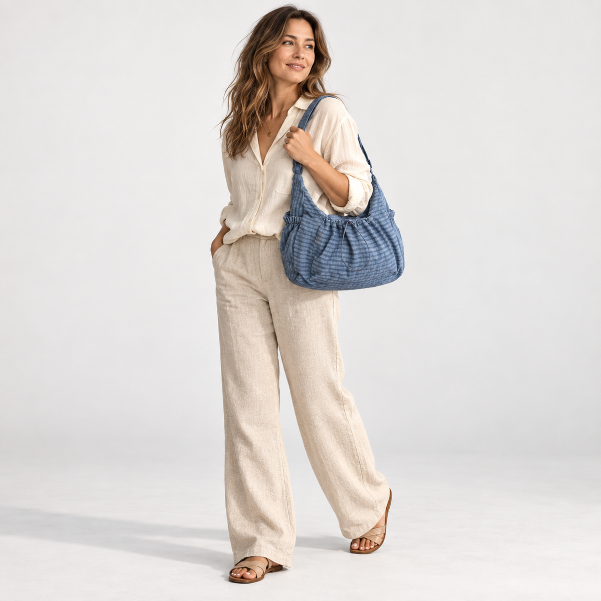 Maren Grid Shoulder Bag | Emory & Blanc