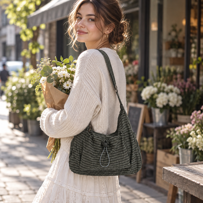 Maren Grid Shoulder Bag | Emory & Blanc