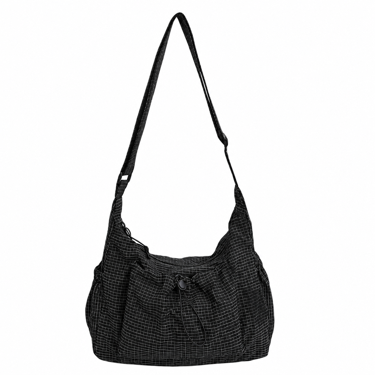 Maren Grid Shoulder Bag — Black | Emory & Blanc