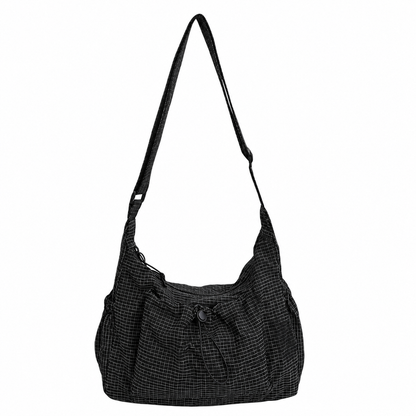 Maren Grid Shoulder Bag — Black | Emory & Blanc