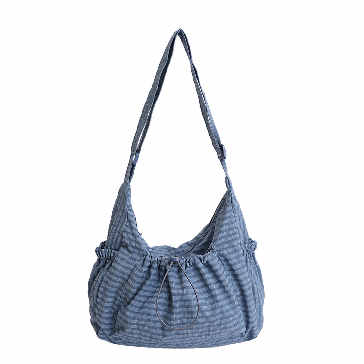 Maren Grid Shoulder Bag — Blue | Emory & Blanc