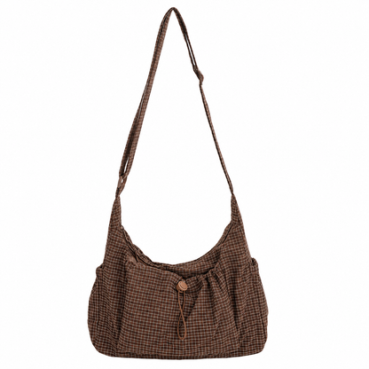 Maren Grid Shoulder Bag — Brown | Emory & Blanc