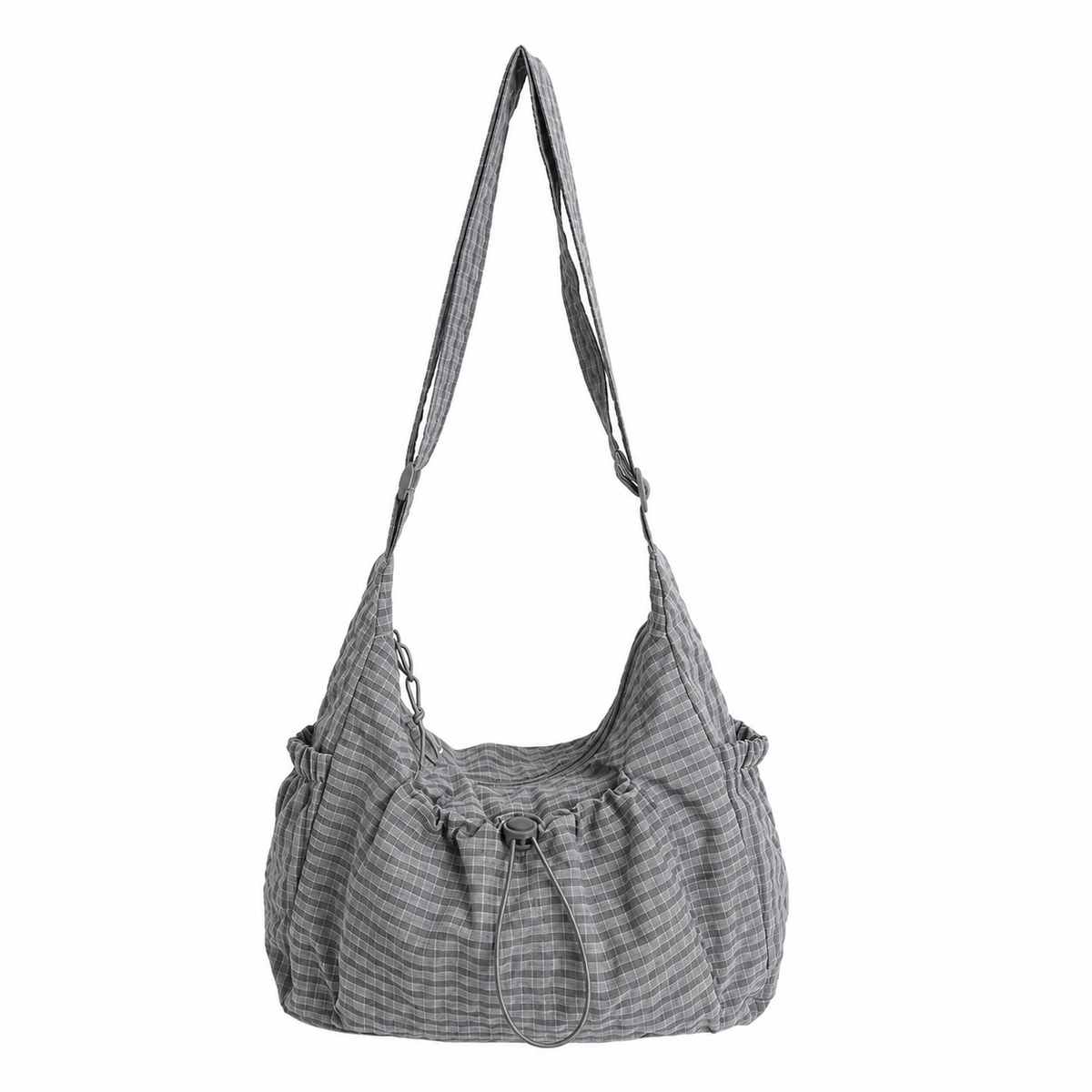 Maren Grid Shoulder Bag — Gray | Emory & Blanc