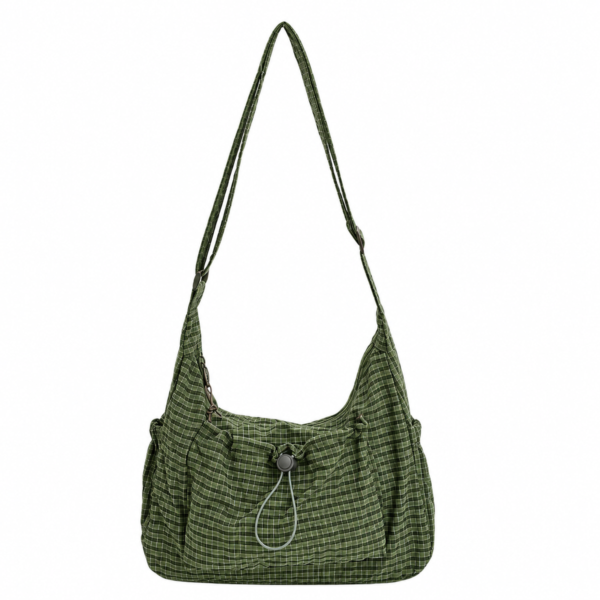 Maren Grid Shoulder Bag — Green | Emory & Blanc