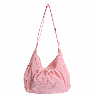 Maren Grid Shoulder Bag — Pink | Emory & Blanc