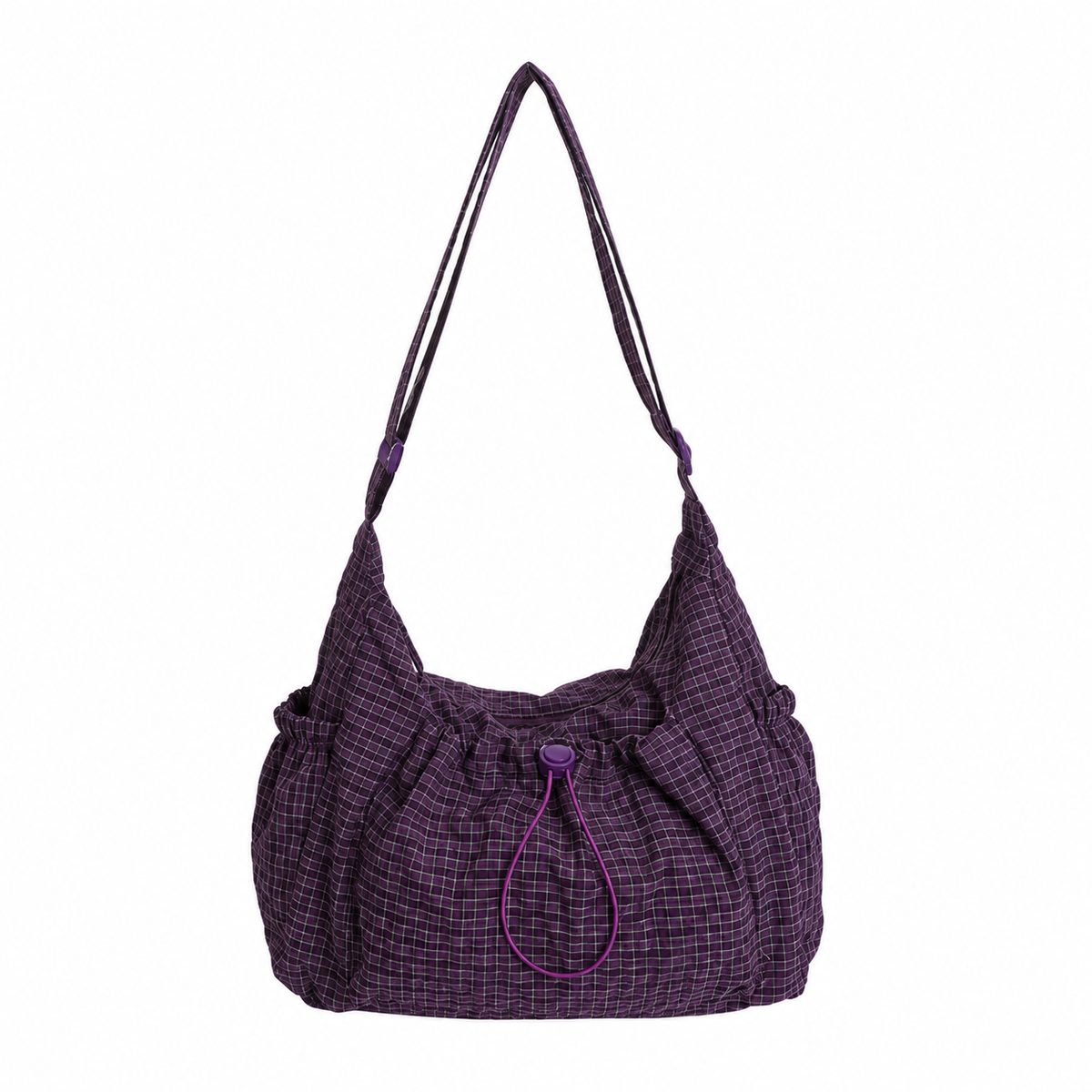 Maren Grid Shoulder Bag — Purple | Emory & Blanc