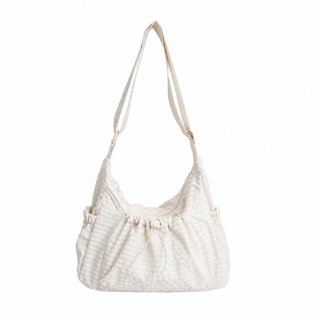Maren Grid Shoulder Bag — White | Emory & Blanc