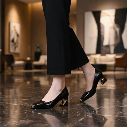 Margaux Geometric-Heel Pump | Emory & Blanc