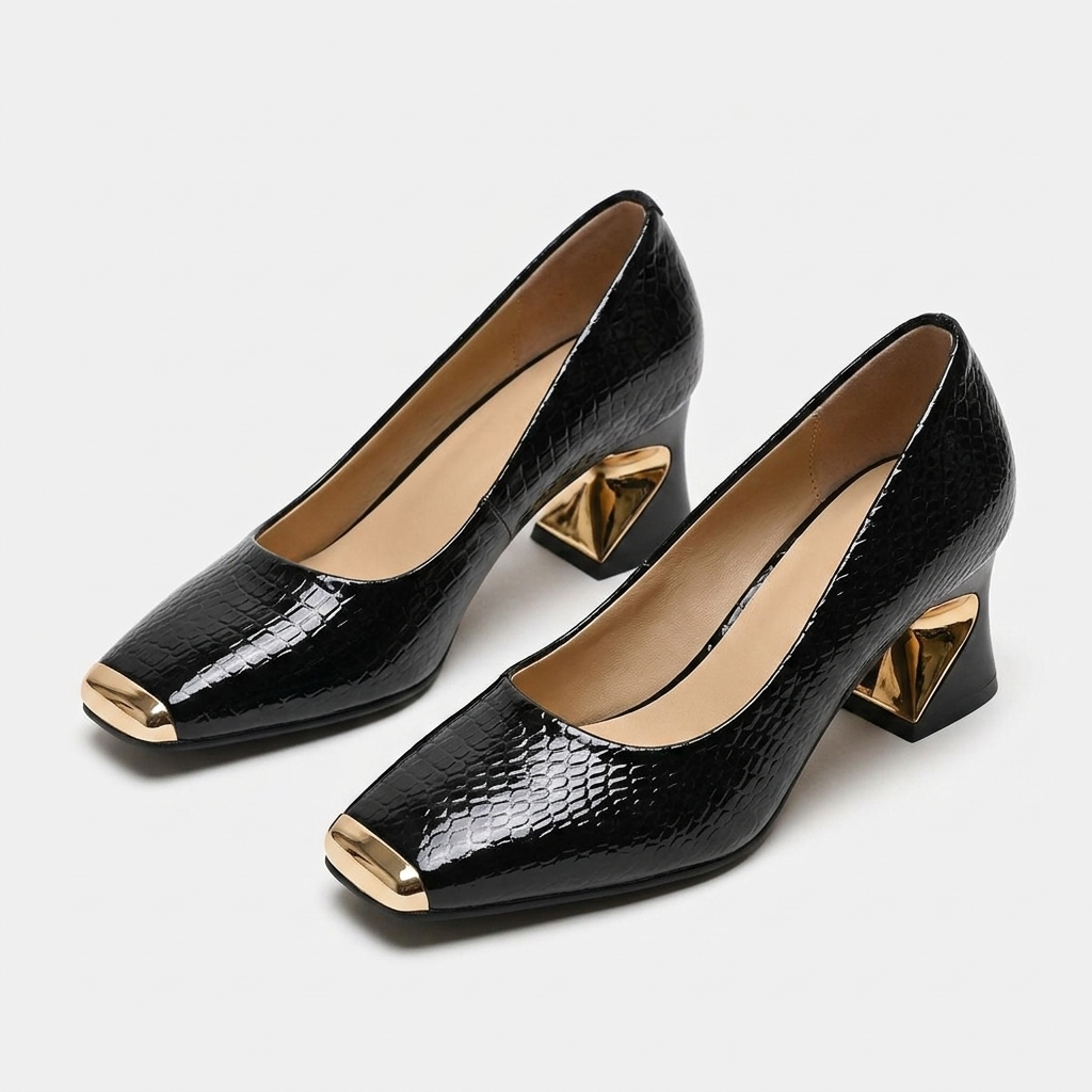 Margaux Geometric-Heel Pump | Emory & Blanc