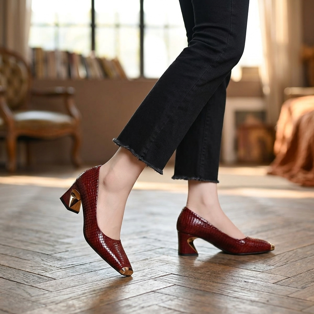 Margaux Geometric-Heel Pump | Emory & Blanc