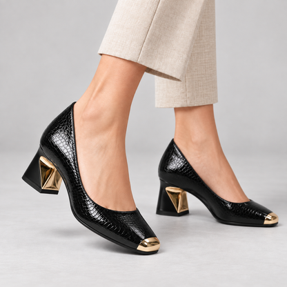 Margaux Geometric-Heel Pump | Emory & Blanc