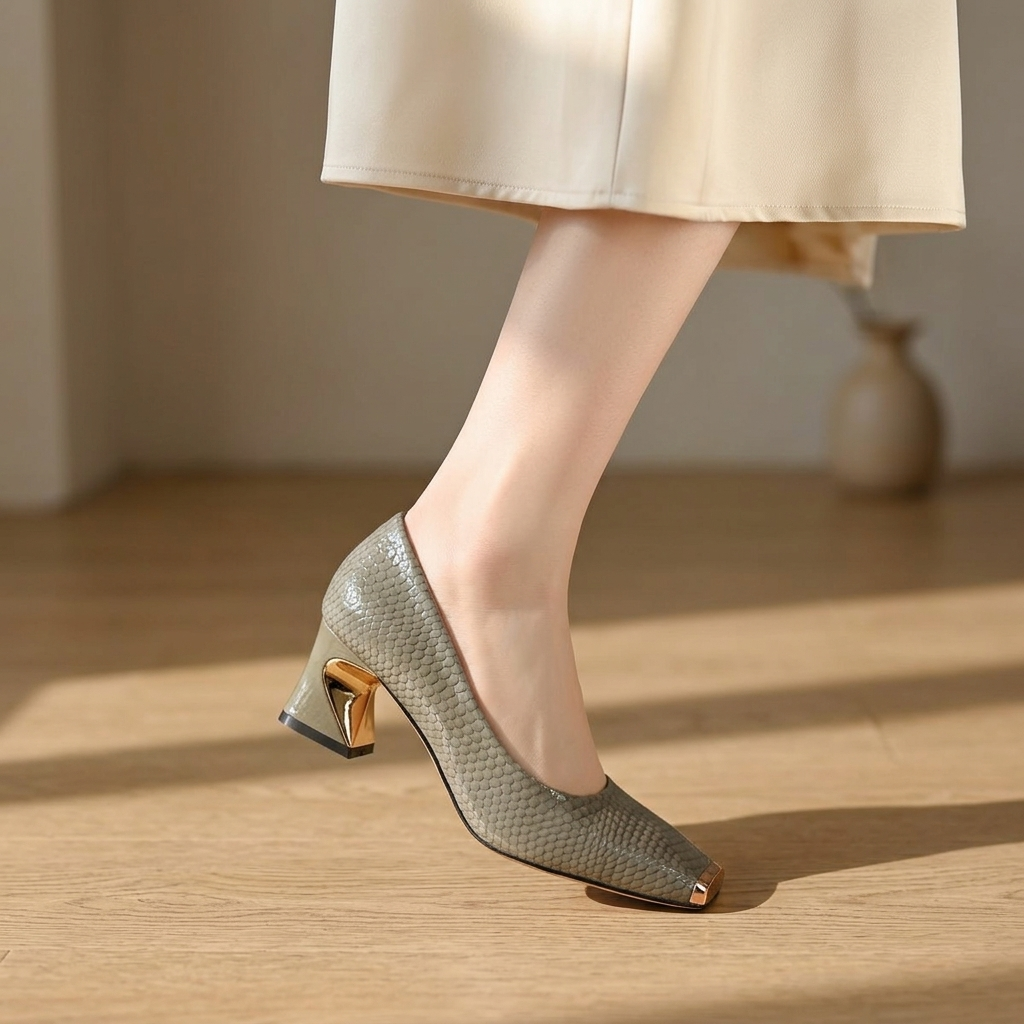 Margaux Geometric-Heel Pump | Emory & Blanc