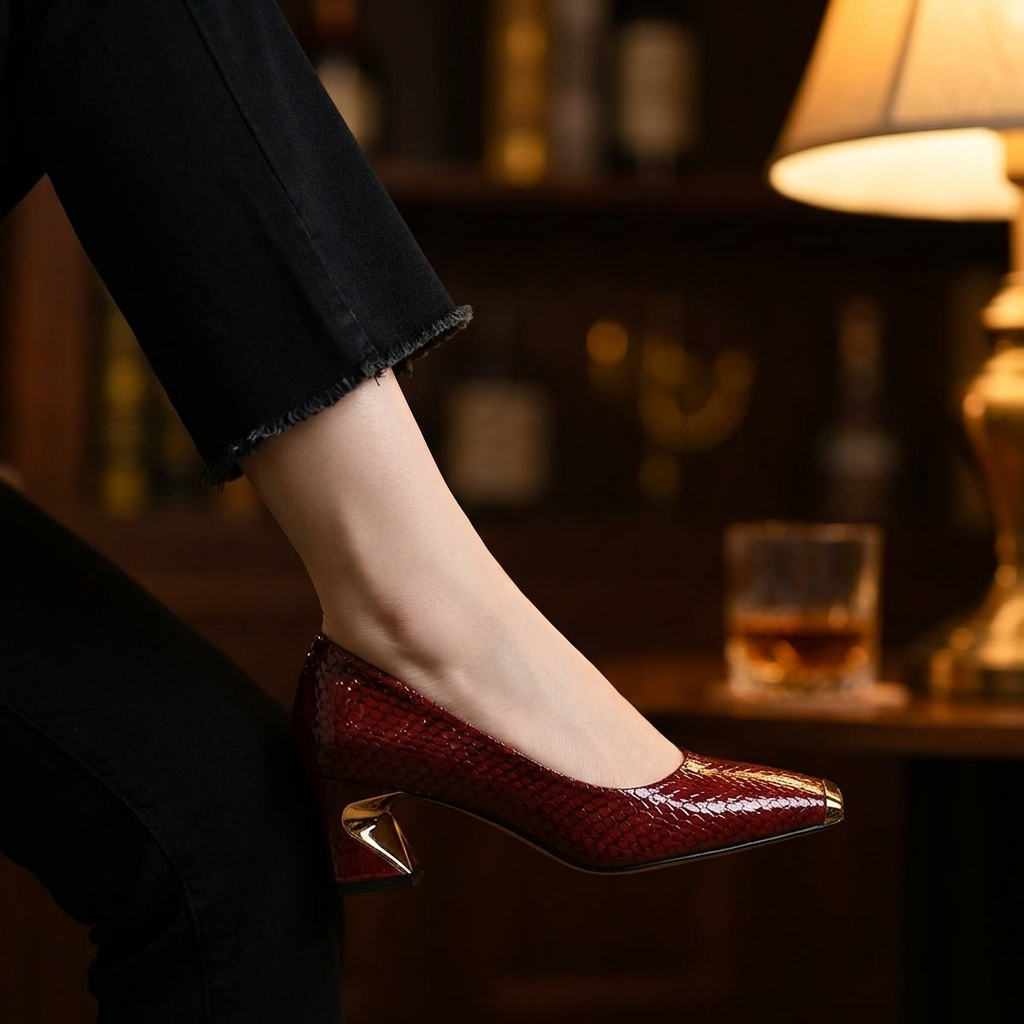 Margaux Geometric-Heel Pump | Emory & Blanc