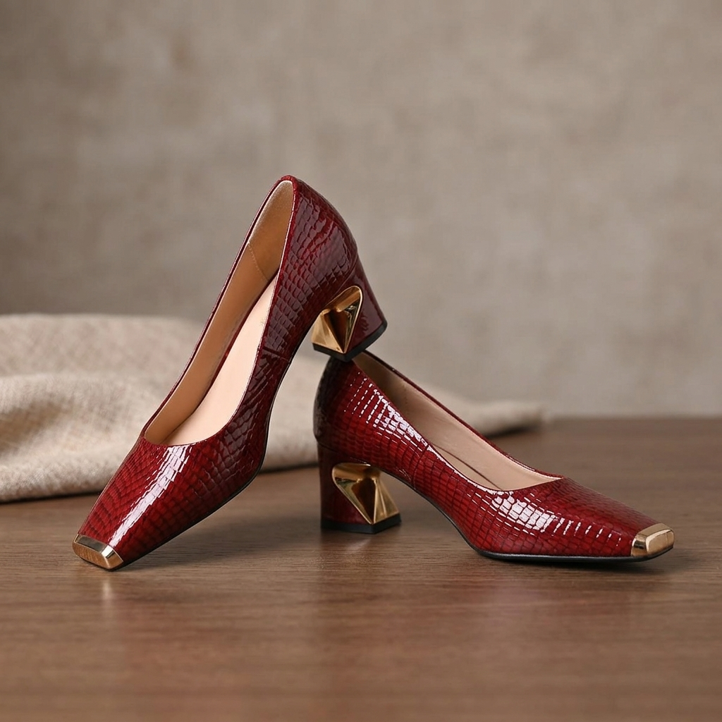 Margaux Geometric-Heel Pump | Emory & Blanc