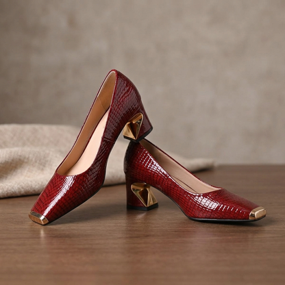 Margaux Geometric-Heel Pump | Emory & Blanc