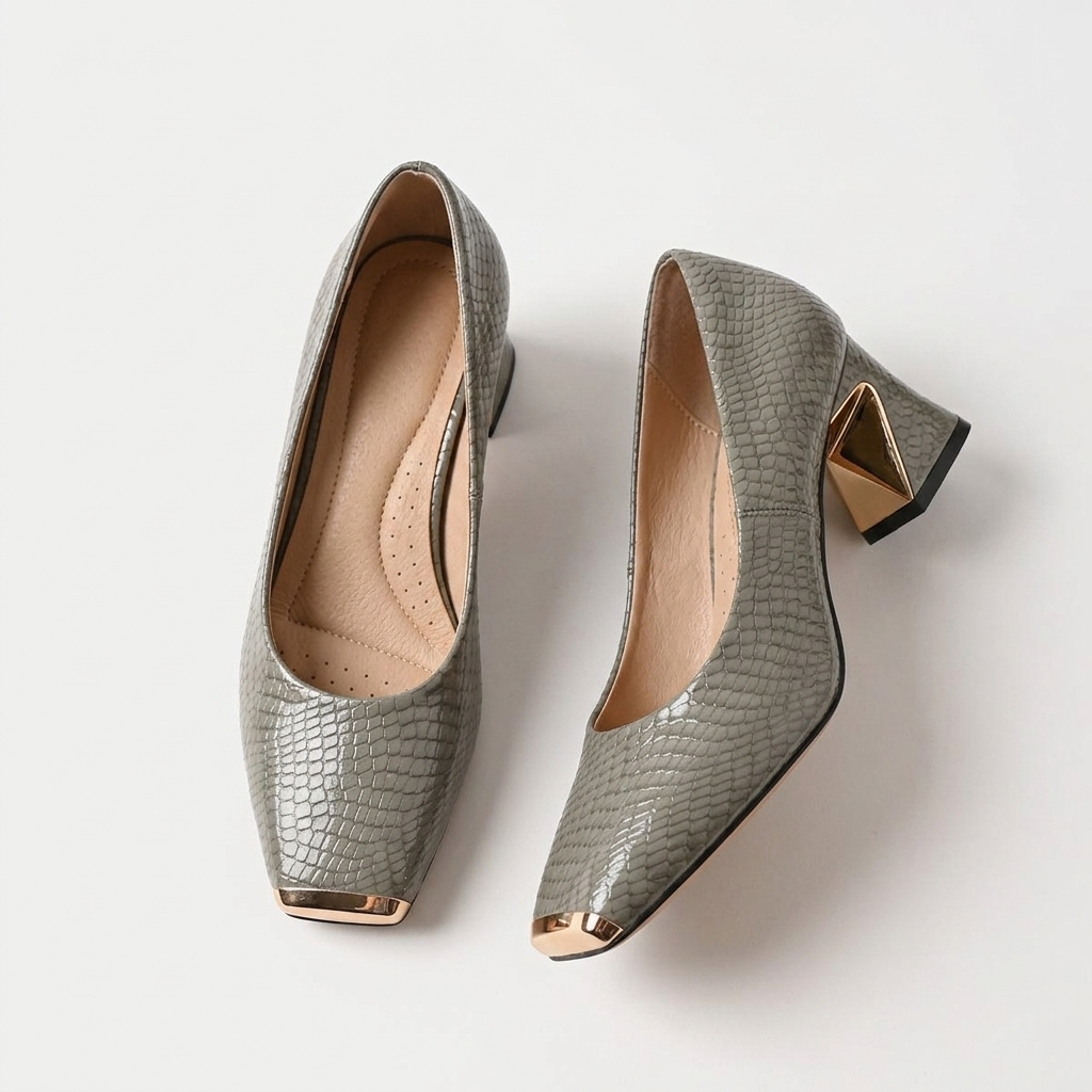 Margaux Geometric-Heel Pump | Emory & Blanc