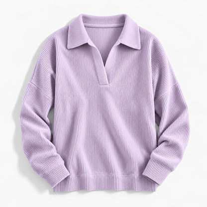 Marianne Relaxed Fit Polo Collar Top | Emory & Blanc