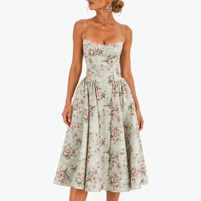 Maribel Soft Midi Dress, Corset Bodice — Variant 4 | Emory & Blanc