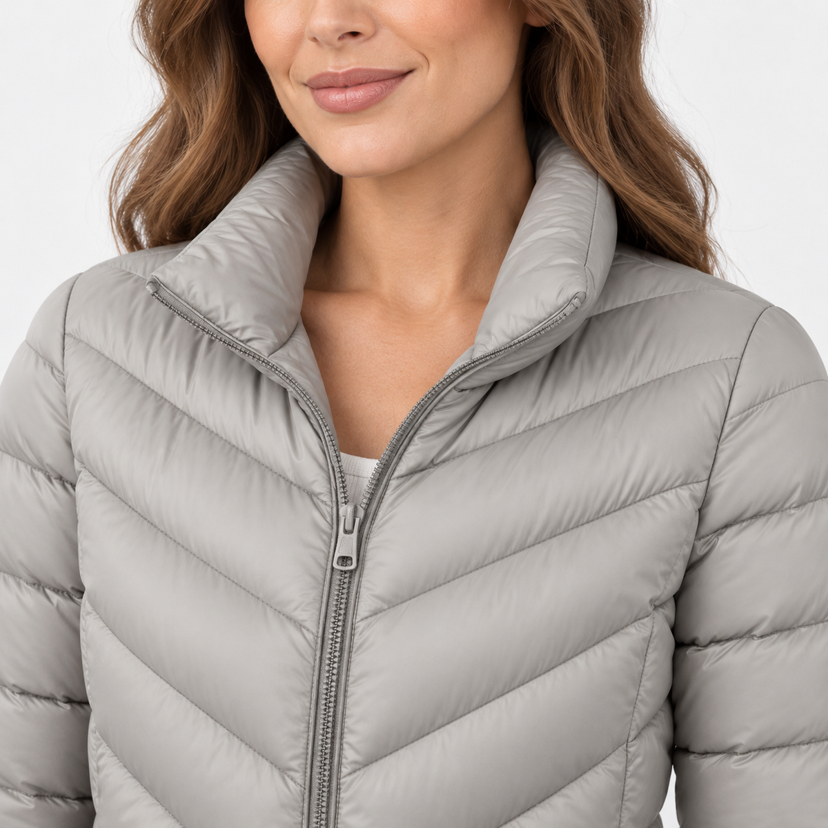 Mariel Soft Chevron Quilted Puffer Jacket | Emory & Blanc