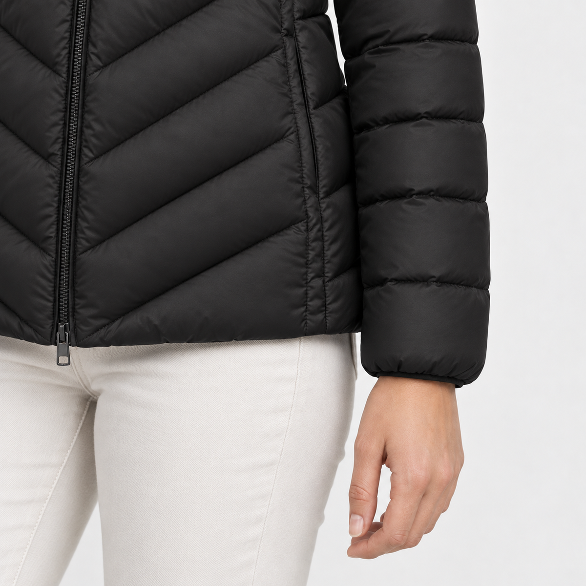 Mariel Soft Chevron Quilted Puffer Jacket | Emory & Blanc