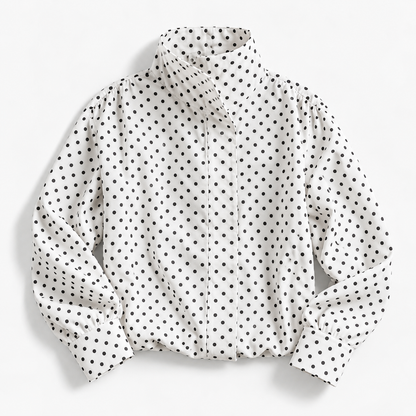 Marigold Relaxed Fit Blouse, Stand Collar | Emory & Blanc