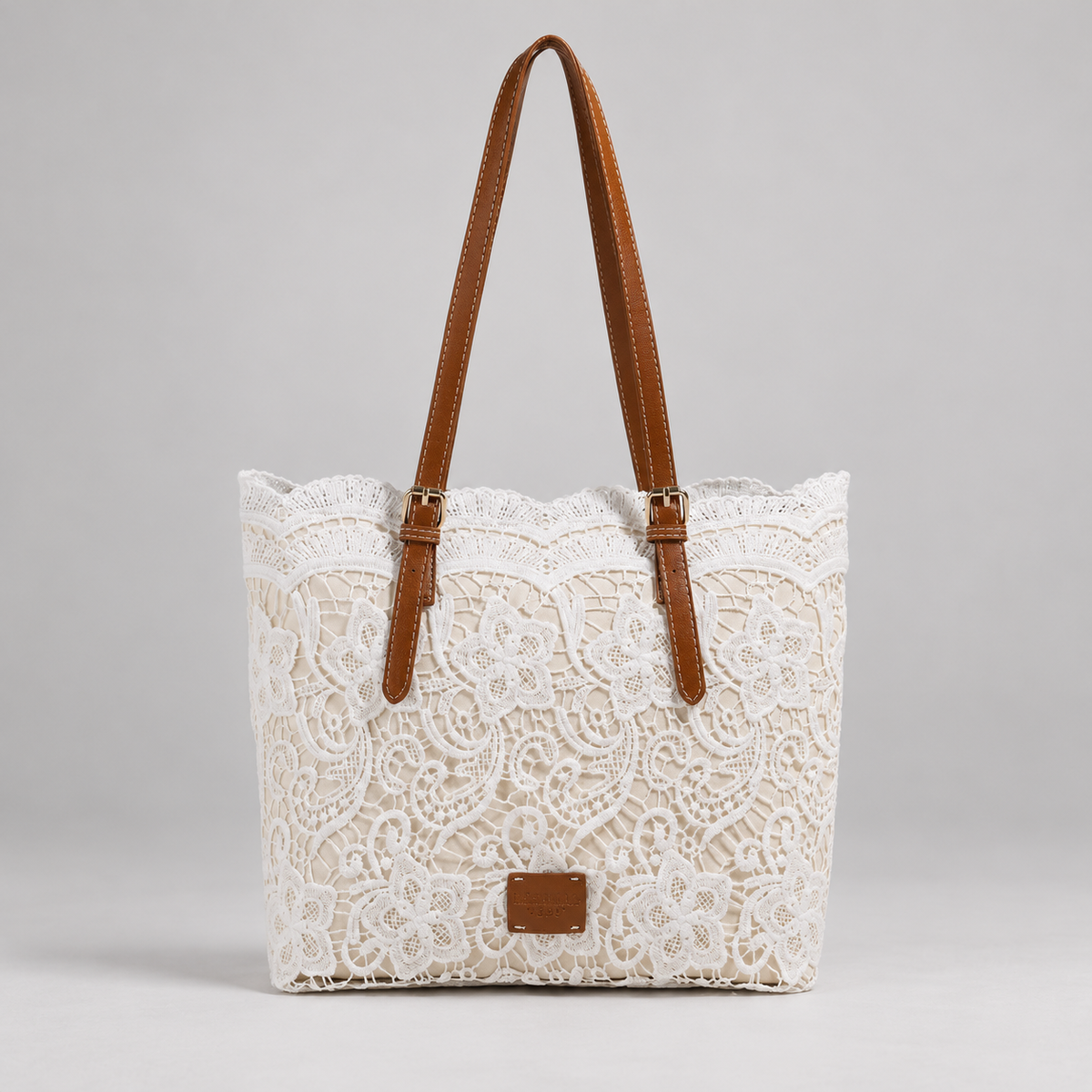 Marlena Adjustable-Strap Shoulder Tote — White | Emory & Blanc