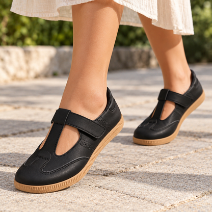 Marlise Cushioned T-Strap Walking Shoes | Emory & Blanc
