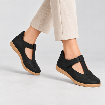 Marlise Cushioned T-Strap Walking Shoes | Emory & Blanc