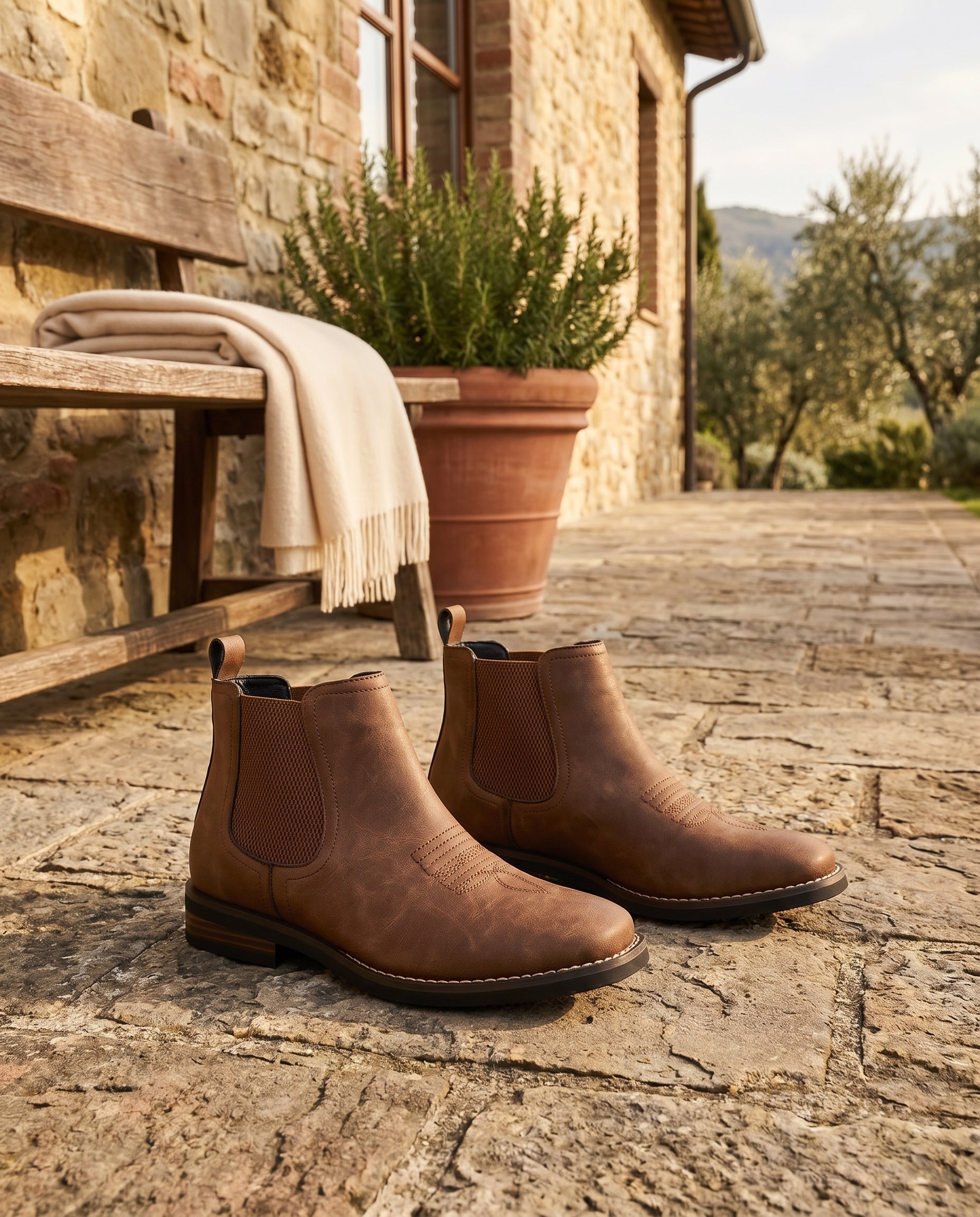 Marlowe Boot premium chestnut villa lifestyle