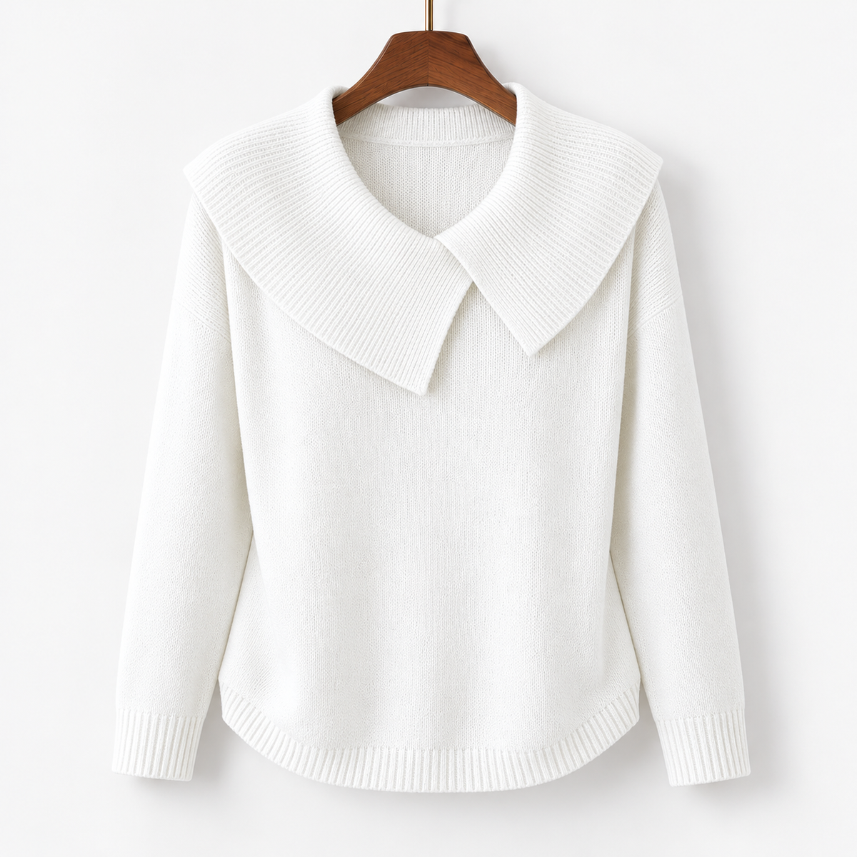 Matilda Relaxed Fit Sweater, Wide Ribbed Collar | Emory & Blanc