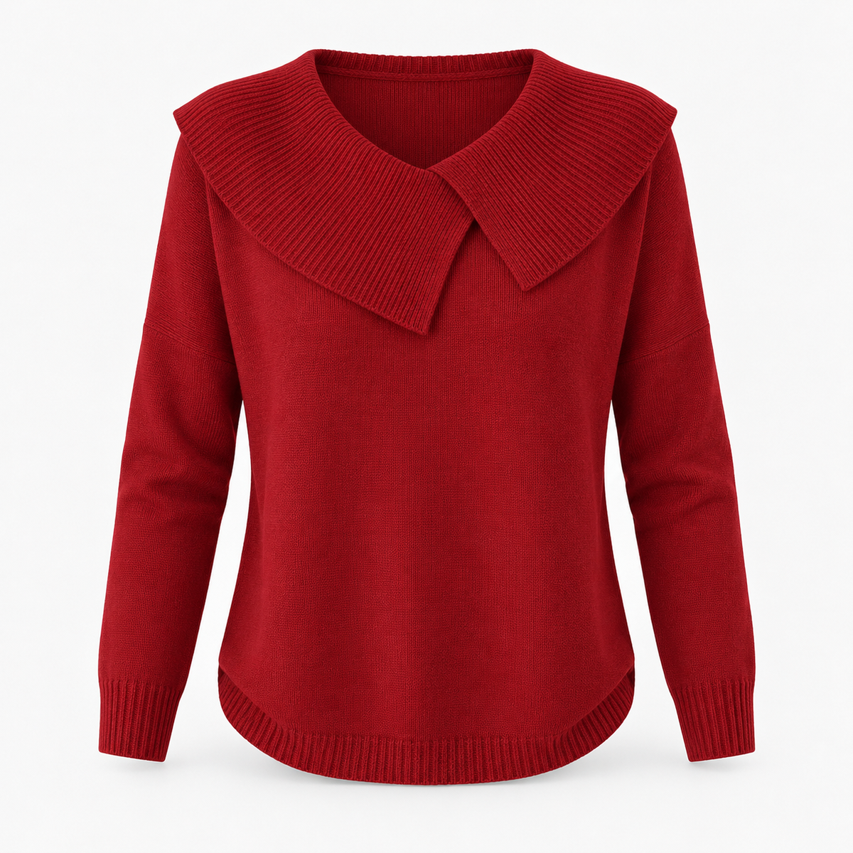 Matilda Relaxed Fit Sweater, Wide Ribbed Collar | Emory & Blanc