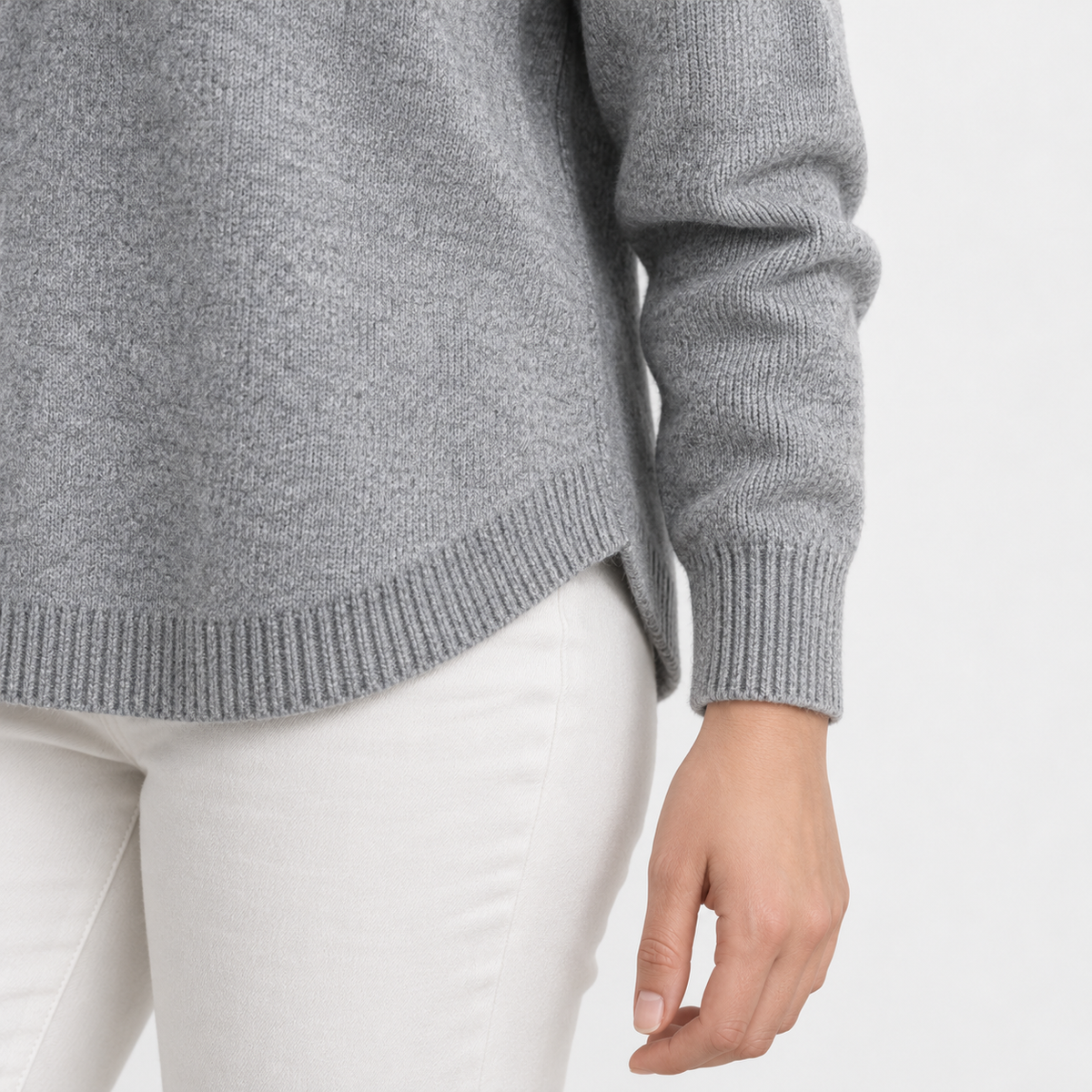 Matilda Relaxed Fit Sweater, Wide Ribbed Collar | Emory & Blanc