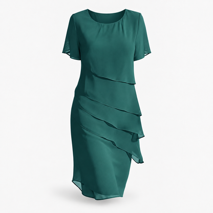 Melina Women's Lightweight Chiffon Tiered Dress | Emory & Blanc