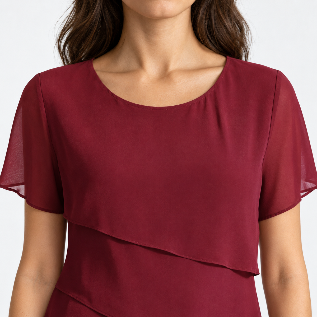 Melina Women's Lightweight Chiffon Tiered Dress | Emory & Blanc