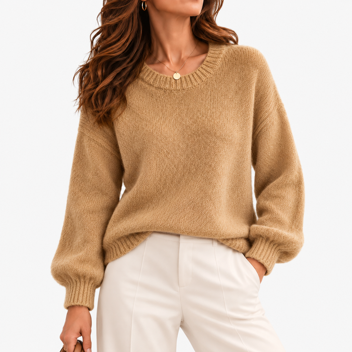Merritt Lightweight Pullover Sweater — Khaki | Emory & Blanc