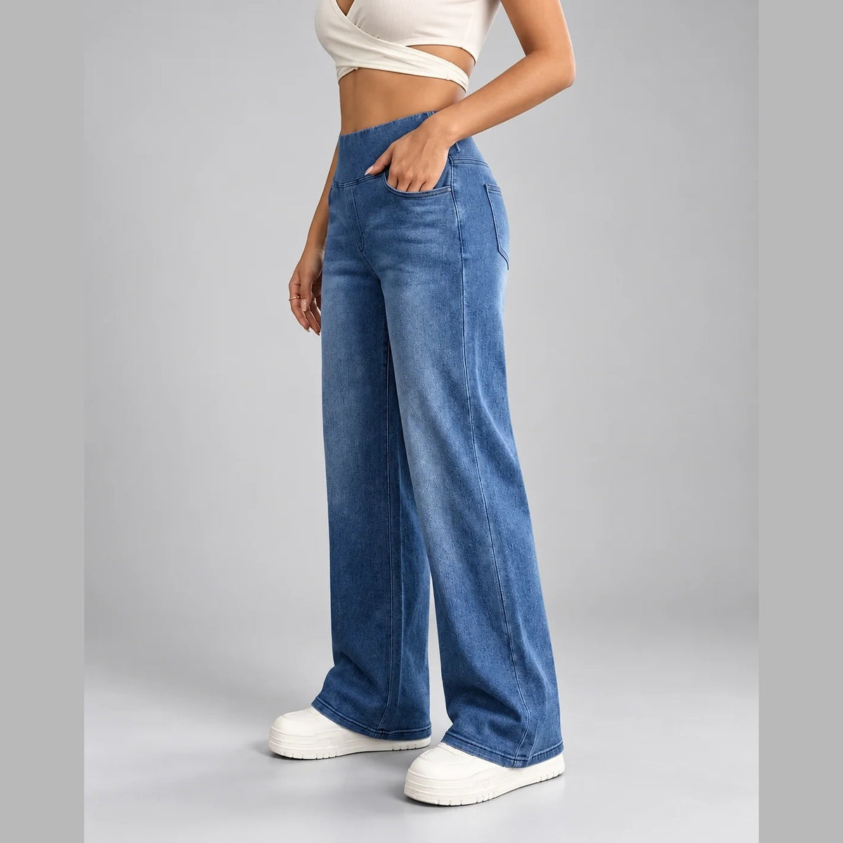 Mirella Breathable Wide Leg Jeans | Emory & Blanc
