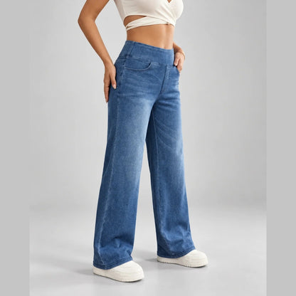 Mirella Breathable Wide Leg Jeans — Blue | Emory & Blanc