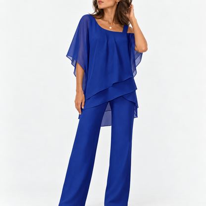 Mirelle Stretch Layered Two-Piece Set — Royal Blue | Emory & Blanc