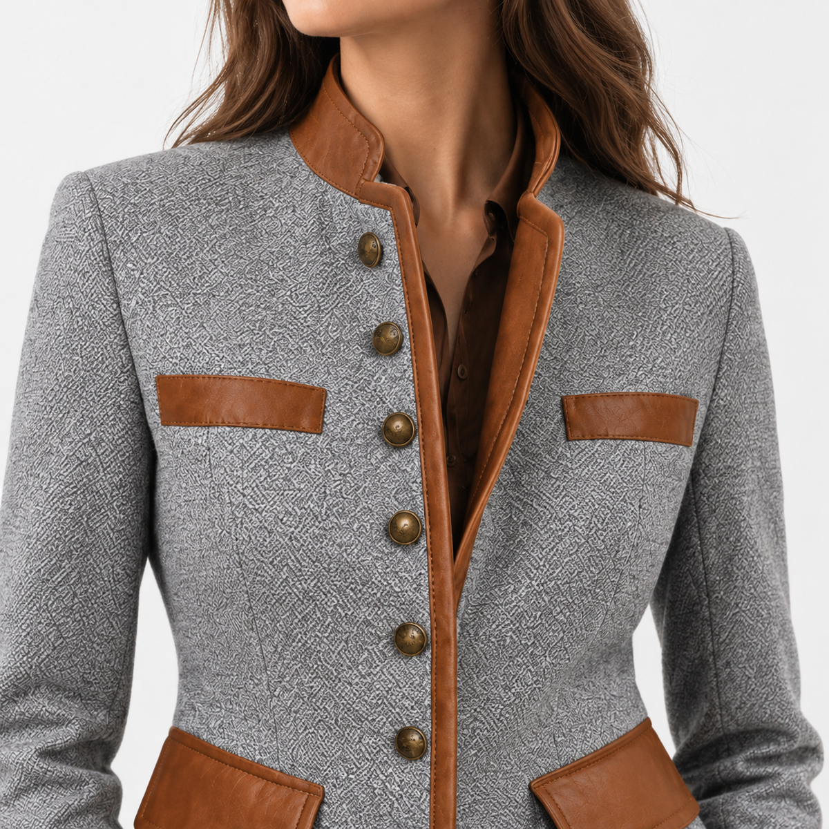Mirette Comfort Contrast-Trim Tweed Jacket | Emory & Blanc