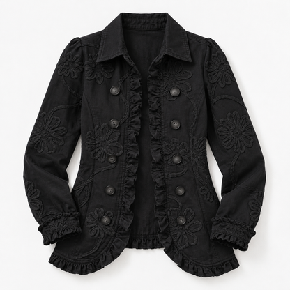 Nadia Comfort Ruffle Trim Jacket | Emory & Blanc