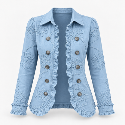 Nadia Comfort Ruffle Trim Jacket | Emory & Blanc