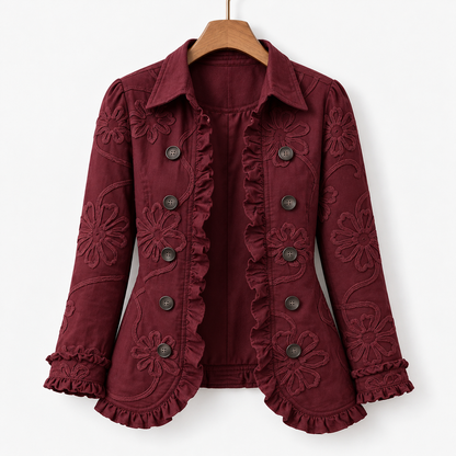 Nadia Comfort Ruffle Trim Jacket | Emory & Blanc