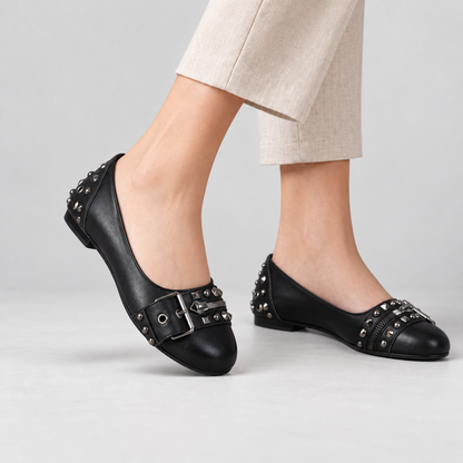 Nadine Women's Orthopedic Comfort Ballet Flats, Studded | Emory & Blanc