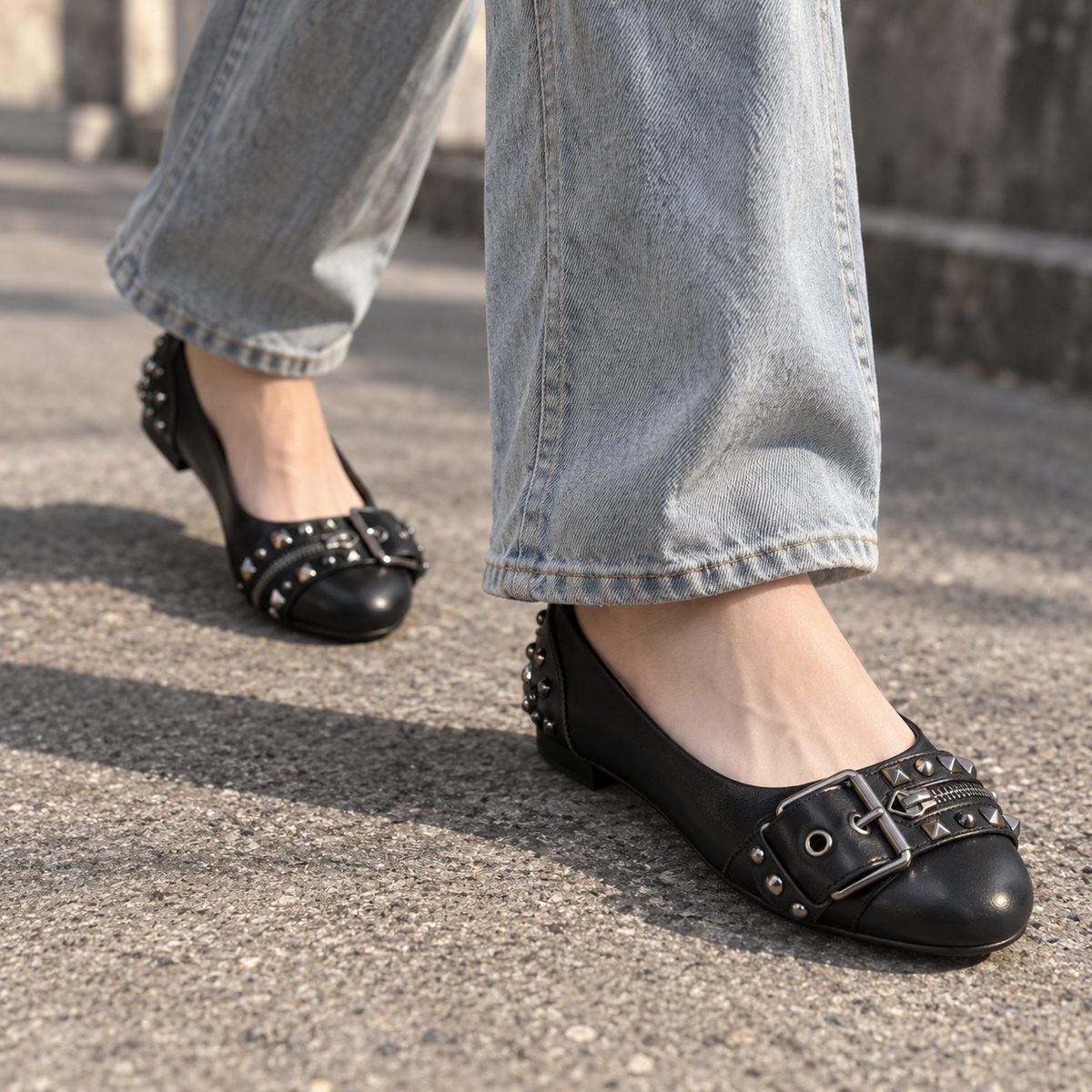 Nadine Women's Orthopedic Comfort Ballet Flats, Studded | Emory & Blanc