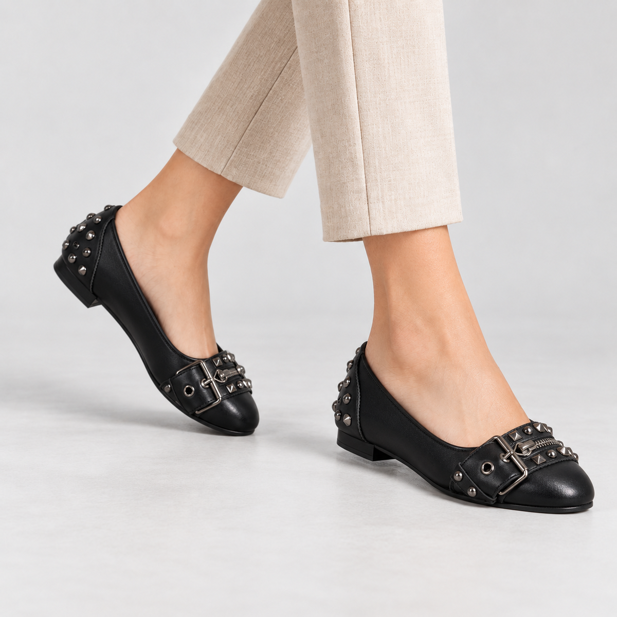 Nadine Women's Orthopedic Comfort Ballet Flats, Studded | Emory & Blanc